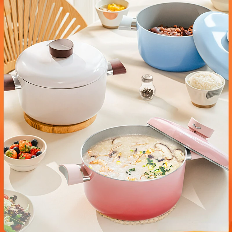 Ceramic Glaze Nonstick Stockpot Household Composite Pot Base Saucepan Two-ear Cooking Pot One-pot Multipurpose