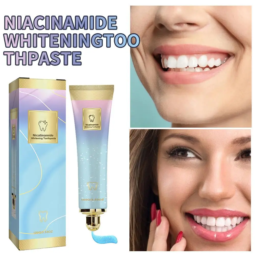 Niacinamida Clareamento Oral Dentes Limpeza Cuidados, Creme dental Respiração Refrescante, Ilumine Cuidados, 100g, M0B4