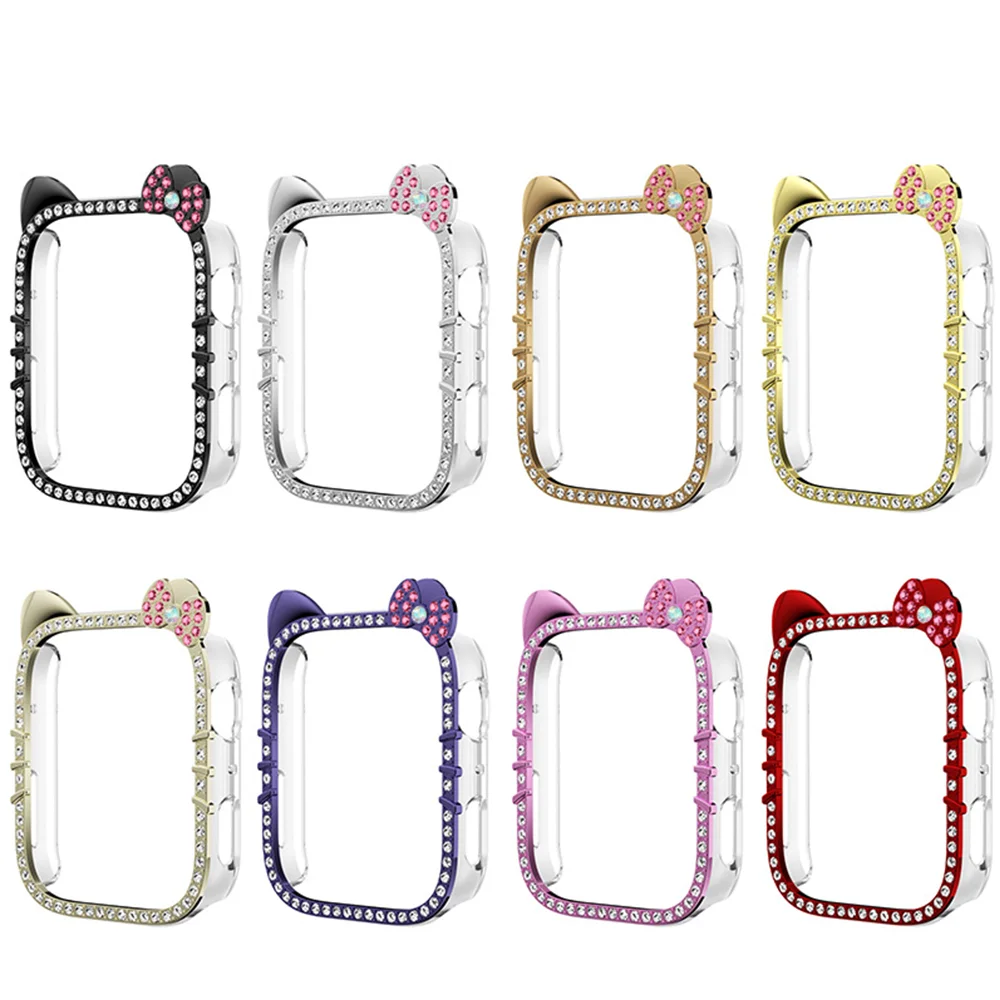 Kitty Cat Diamond Case for HUAWEI watch Fit 5 Protective Hollow Hard PC Bumper Frame Shell HUAWEI watch Fit5 Cover