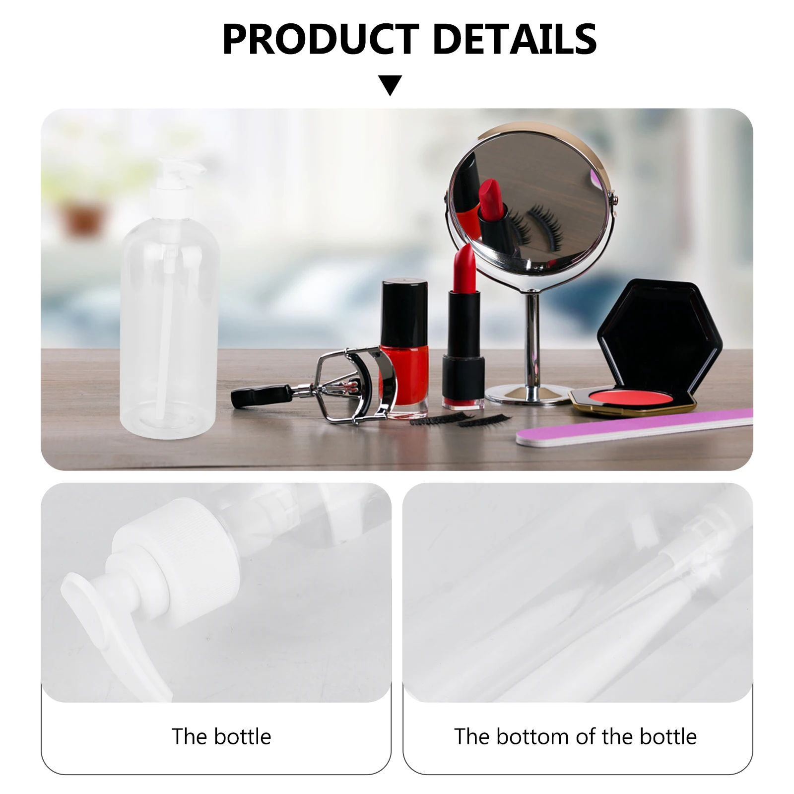 

4pcs Empty Pump Bottle 500Ml Portable Lotion Shampoo Dispenser For Travel Liquid Soap Storage Pet Clear Small Bottle