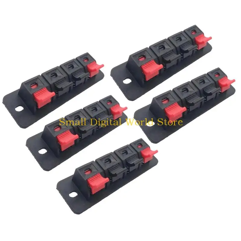 77UB Spring Loads Speaker Terminal Clip 4Pin Plastic Auditory Connectors for LED Aging Tests Quick Connection Wiring Solution