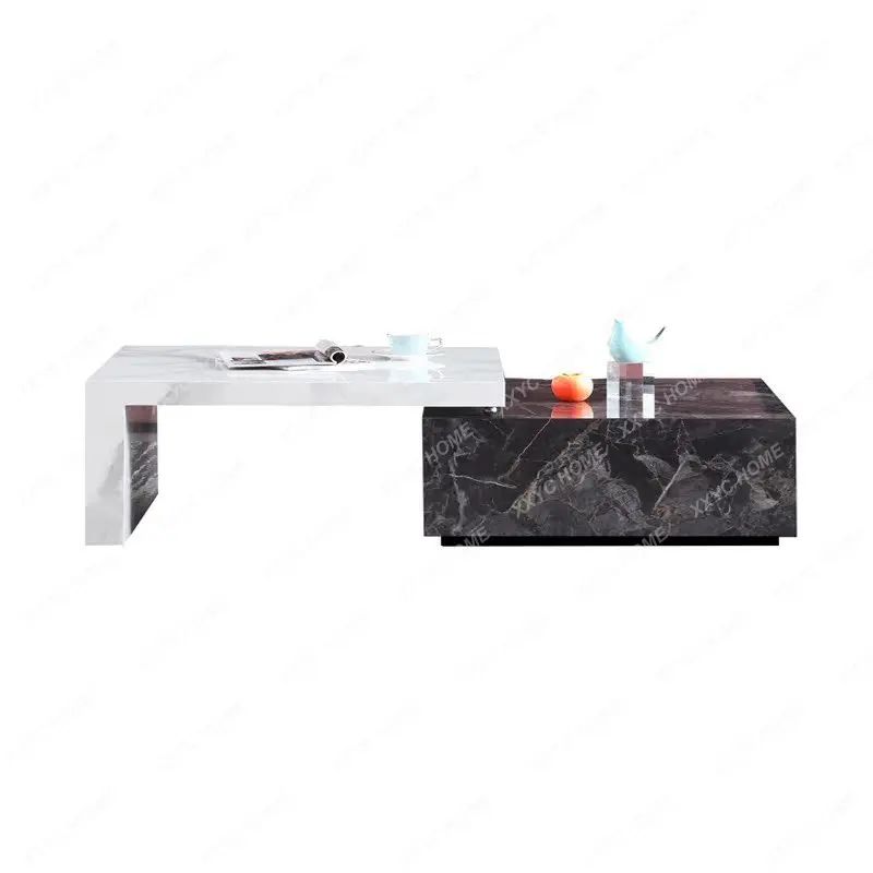 X minimalist rock slab coffee table large living room home  telescopic modern creative marble pattern