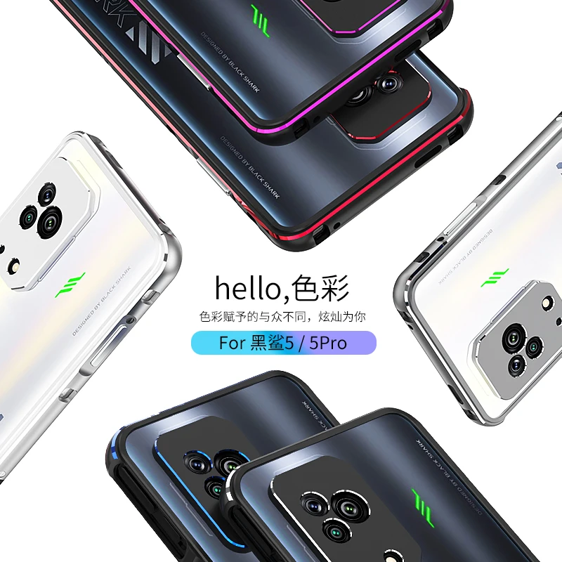Luxury Bumper Case For Black Shark 5 Pro Aluminum Metal Frame for BlackShark 5 Pro lens protective film Phone Case BlackShark5