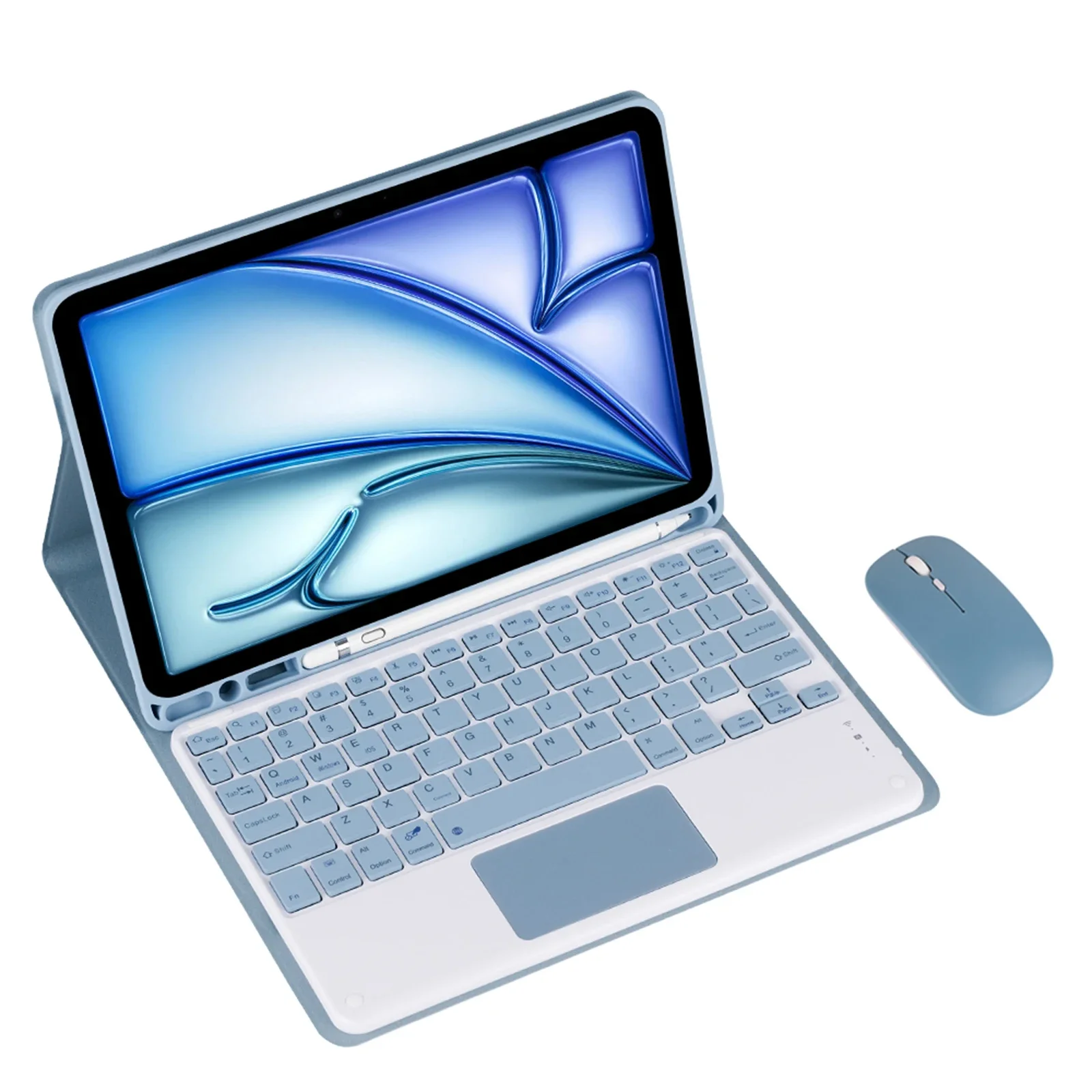 Чехол для клавиатуры и мыши для iPad Mini 6/Mini 7 2024, 8,3-дюймовый съемный чехол для беспроводной Bluetooth-клавиатуры со встроенным держателем для ручек