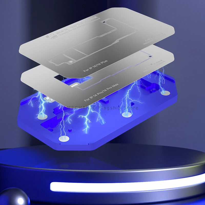 Platform pemasangan timah mekanis IBGA 14 4 In 1 untuk IPhone IP14 14Plus 14pro Max pemosisi Motherboard level menengah alat tanaman timah