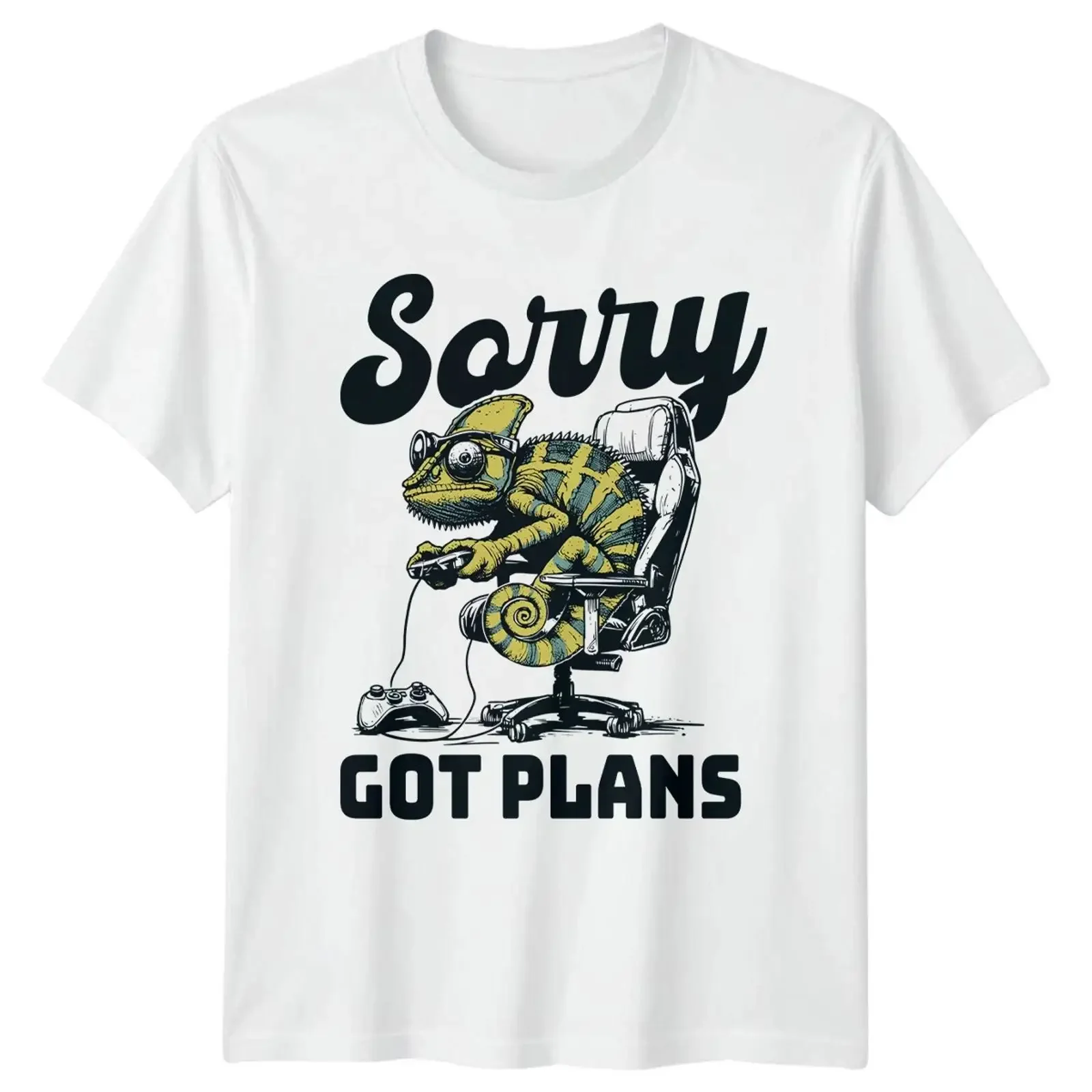 Sorry Got Plans T Shirt Reptil Chamäleon Videospiel Geburtstag Geschenk vintage Washed Breathable graphic Stylish Slightly