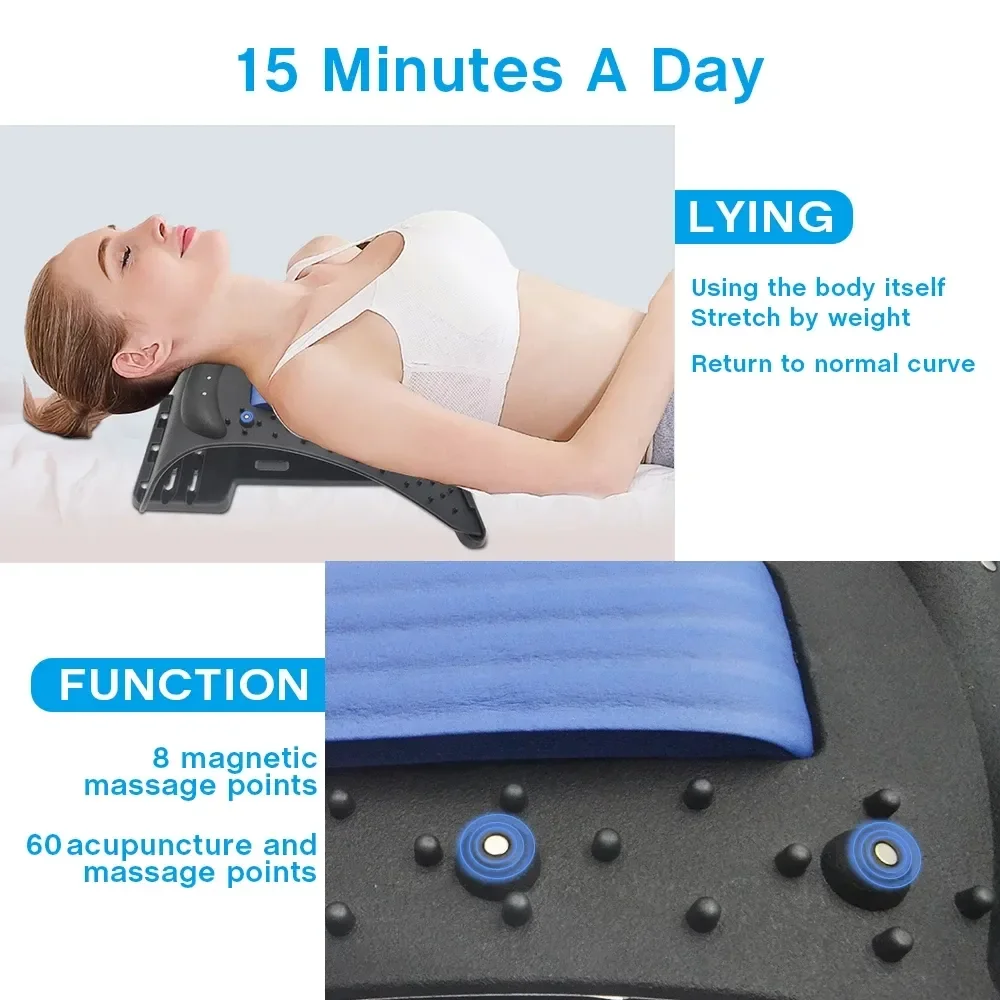 4 Level Neck Stretcher Adjustable Cervical Support Device Lumbar Vertebra Stretching Massager Muscle Relaxation Assistance Tool