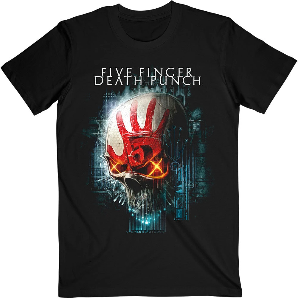 Biker Badge Five Finger Death Punch Band T-Shirt Cotton Graphic Tee Men Women Summer Streetwear