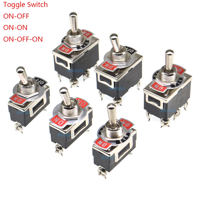 1pcs E-Ten 1021 1121 1122  1221 1321 1322 2/3/6 Pin Toggle Switch on-on on-off-on Power Switches 15a 250v