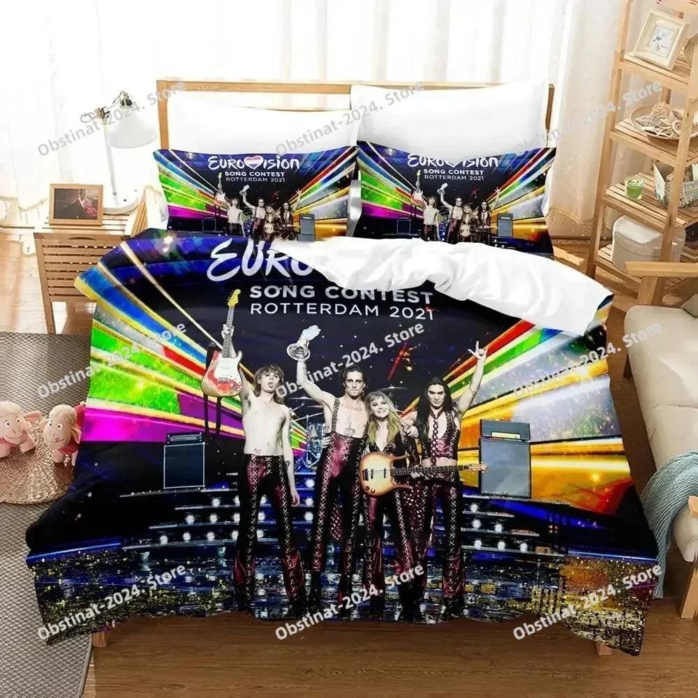 

3D Eurovision Song Contest Bedding Set Printed single Comforter Quilt Bed Cover Duvet Cover Pillow Case 3 Pieces Kids Adult Size