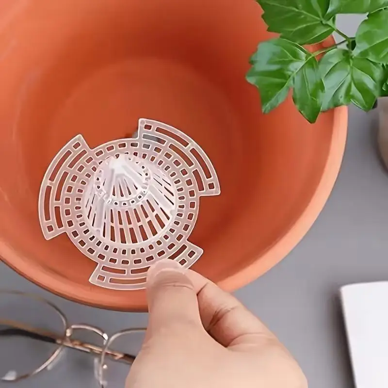 10Pcs Reusable Plastic Flower Pot Drainage Pad Conical Design Good Air Permeability Prevents Root Rot For Gardening Potted Plan