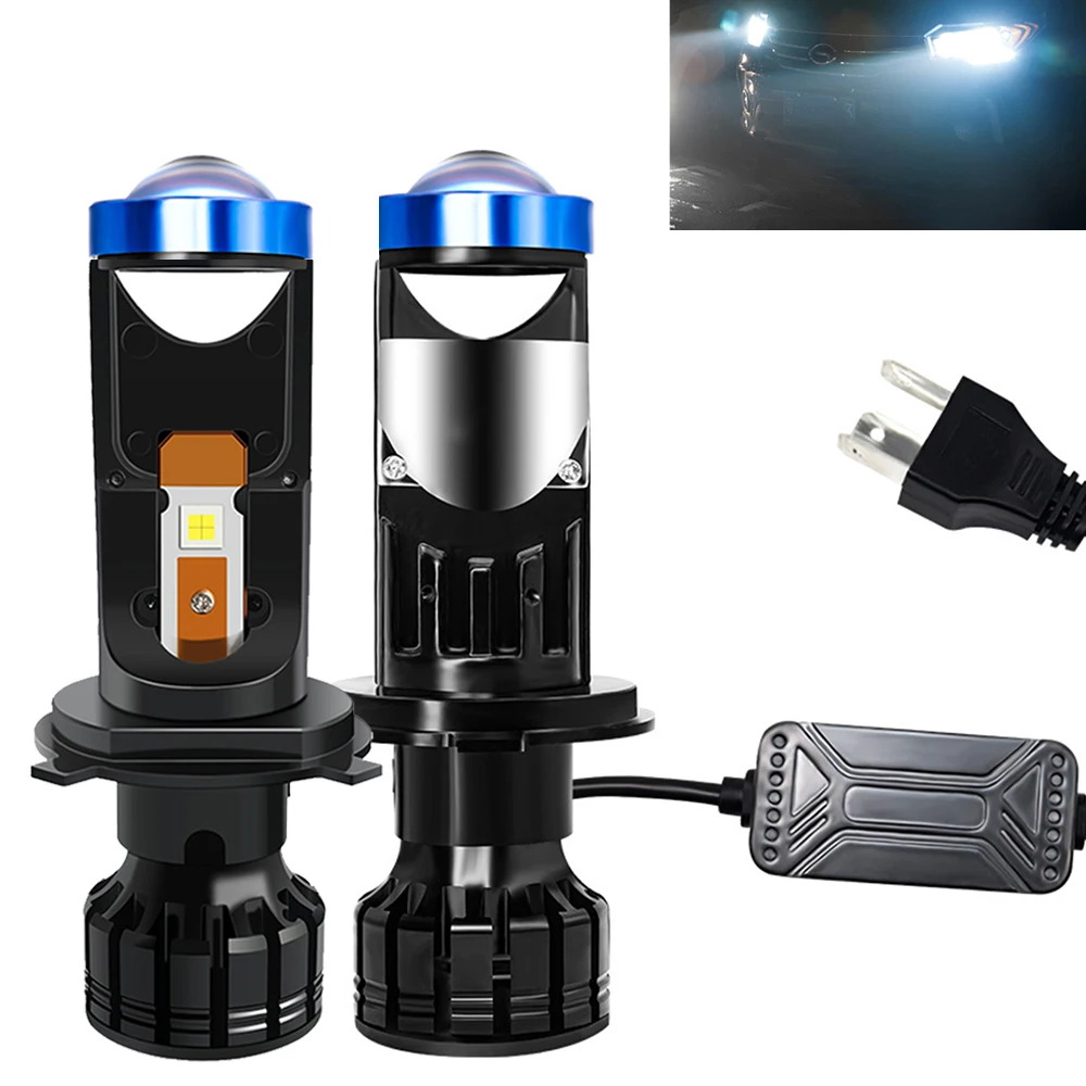 

Car Headlight H4 H7 Mini Lens LED Projector Bulb 6000K 12V 24V Spotlight High Low Beam Auto HeadLamp Motorbike Driving Fog Light