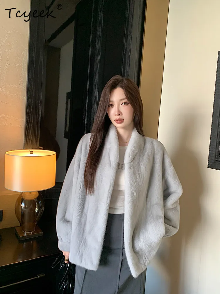 Tcyeek Natural Mink Fur Coat Woman Clothes Real Whole Mink Winter Jacket Warm 2026 Fashion Womens Coats New Style Пальто Женское