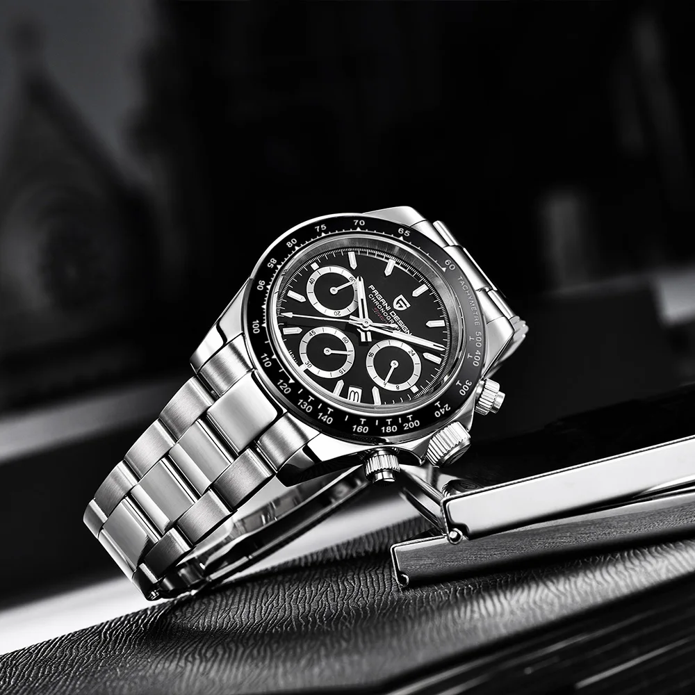 2025 جديد باجاني تصميم ساعة كوارتز رجالية العلامة التجارية الفاخرة الياقوت VK63 كرونوغراف رياضي تاريخ تلقائي 10BAR ساعة هدية صندوق #3