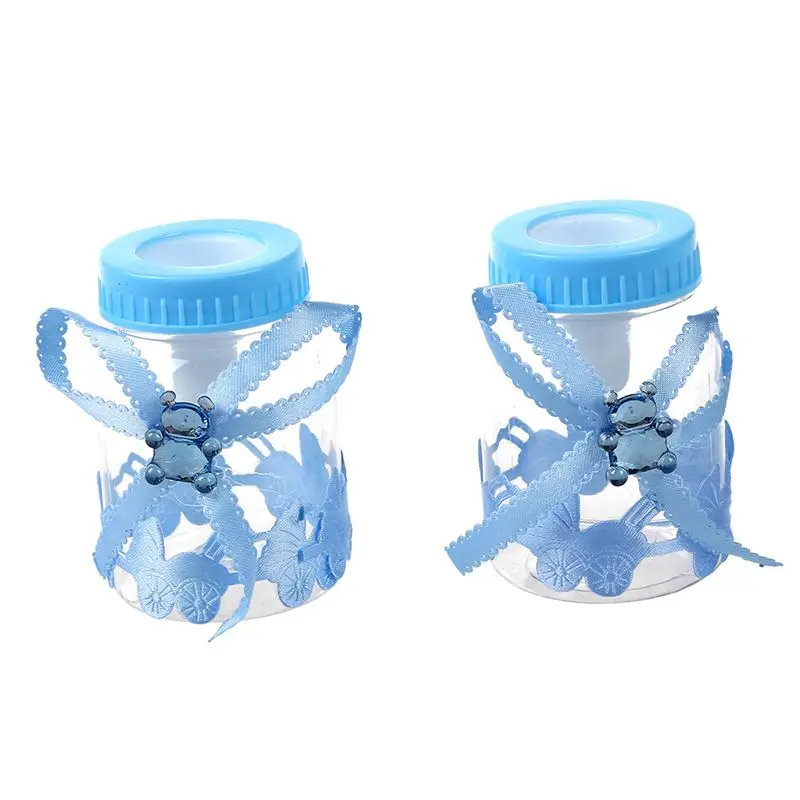 LICE-150Pcs Baby Bottle Candy Box Party Supplies Baby Feeding Bottle Wedding Favors And Gifts Box (Light Blue) 9 X 4Cm