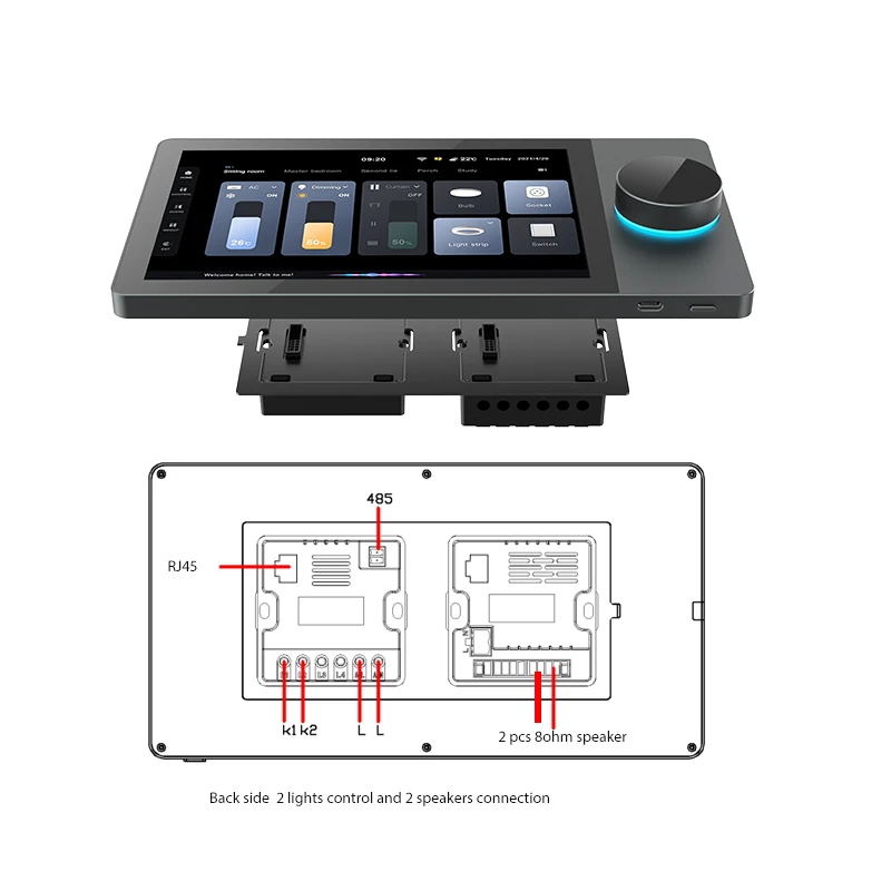 Tuya-スマートホームコントロールパネル,8インチタッチスクリーン,Zigbeeゲートウェイオーディオ,ウォールアンプ,多機能リレー,シーンスイッチ