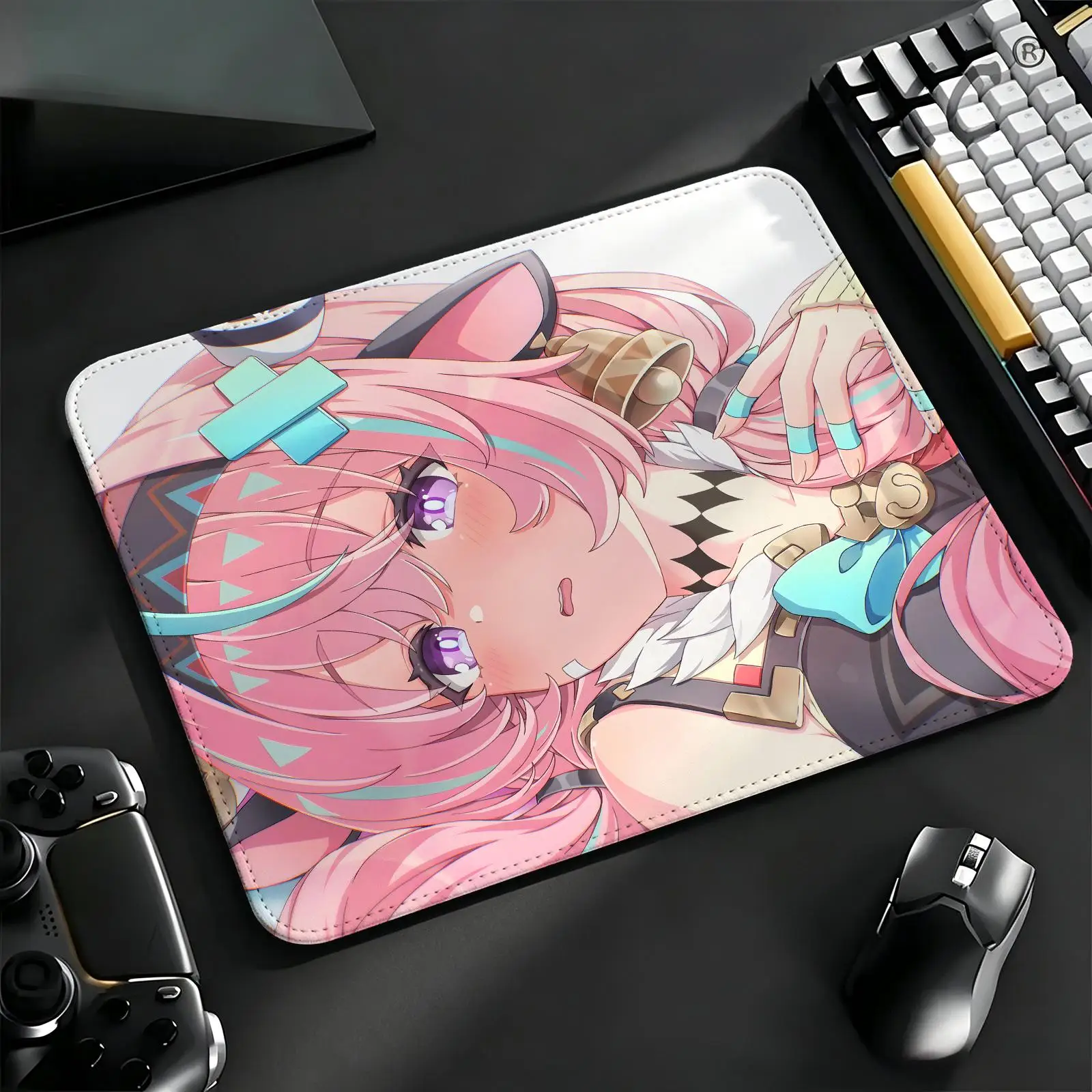 Compact Gaming Mat Reinforced Stitched Border, S/M/L Sizes Portable Laptop Desk Pad for Office & E-sports Genshin Impact Varesa