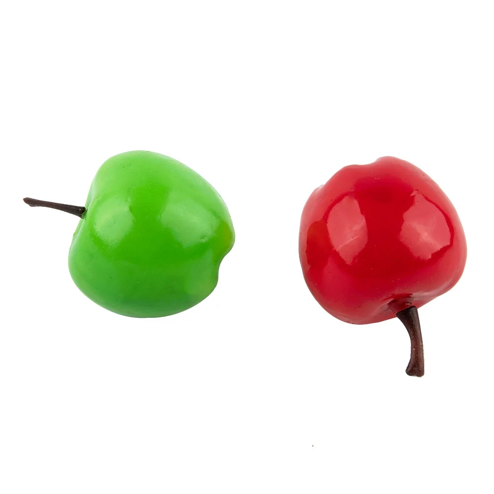 20pcs Simulation Fruits Apples Plastic Fake Red Green Apples Photo Props Fruit Home Artificial Shop Kitchen Model Decoration