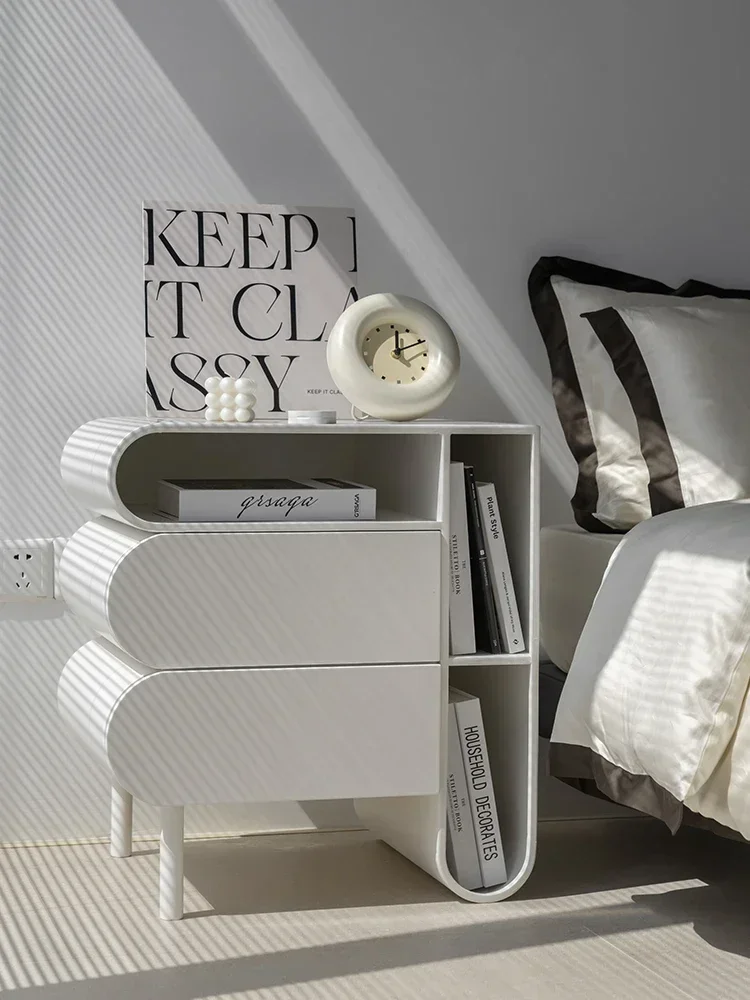 Mesita de noche para dormitorio, mesita de noche minimalista moderna, armario lateral