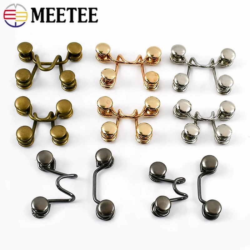 20Set 27/32X28mm Metal Hooks Pants Waist Rivet Button Trousers Adjust Buckle Garment Detachable Invisible Hook DIY Accessoriess