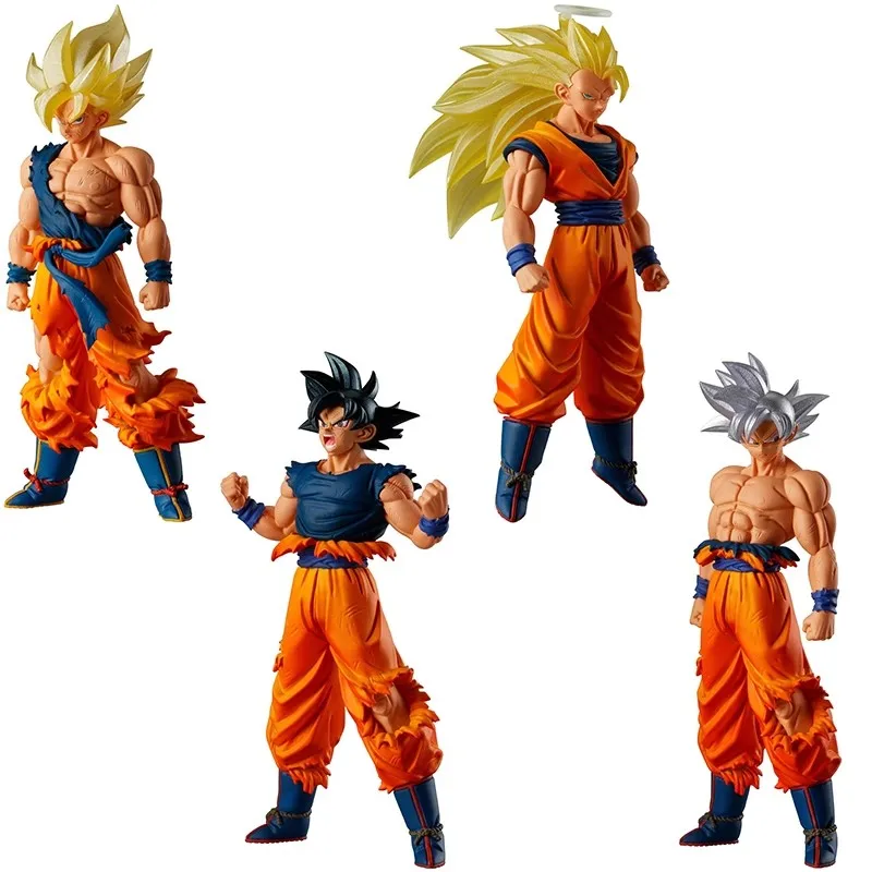 Bandai Original 4Pcs HG Gashapon Goku Edition Dragon Ball Anime Figure Toys For Kids Gift Collectible Model Ornaments