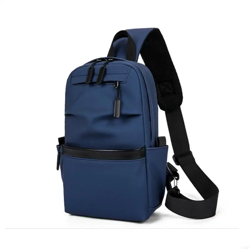 

340D Solid Color Chest Bag Over The Shoulder Bag for Men Large Capacity Leisure Bag