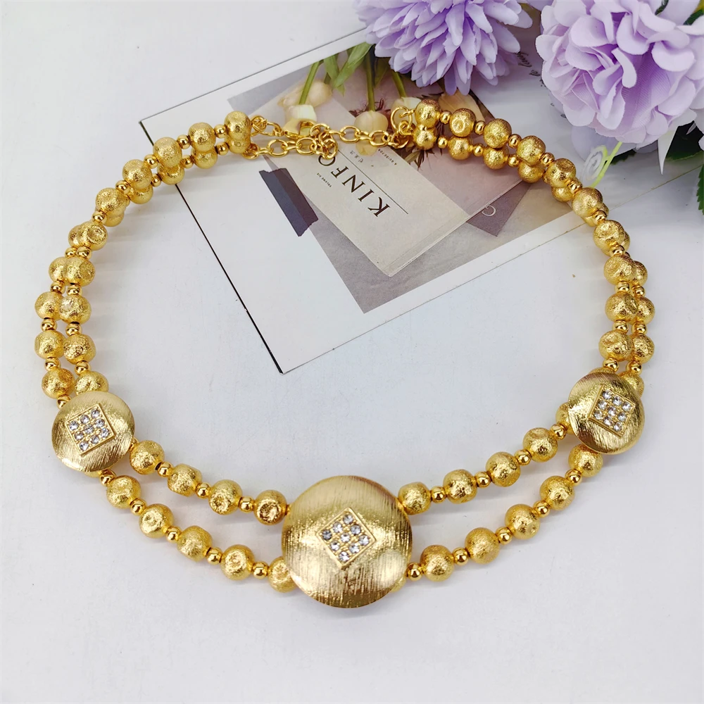 Dubai Jewelry Set Minimalistiese Quality Women Necklace Earrings Bracelet And Ring Luxury Design Weding Party Gift