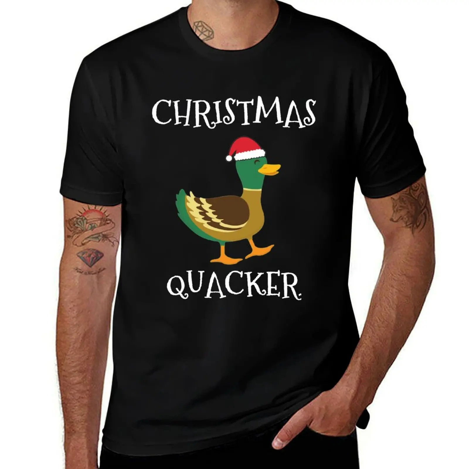 

Christmas Quacker Funny Duck Santa Hat Christmas T-Shirt Perfect for Christmas Gift Stocking Filler T-Shirt