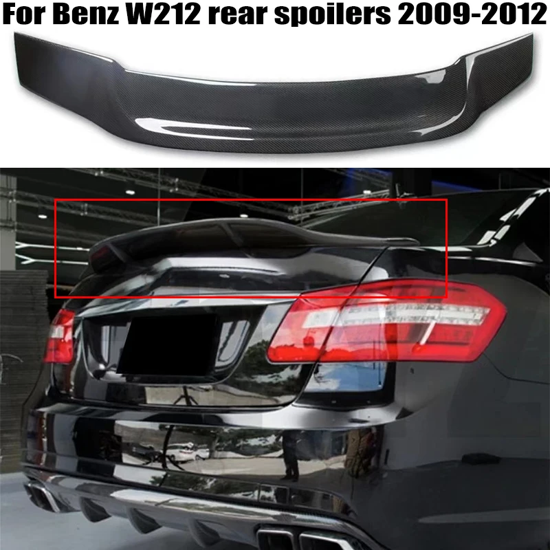 

For Mercedes-Benz E-Class W212 4-Door E200 E260 E300 E350 E63 Sedan 2009-2012 R Style Carbon fibre Rear trunk cover spoiler wing