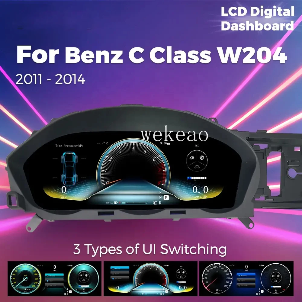 

Car Digital Panels Cluster Instrument CockPit LCD Speedmeters Dashboard Player For Benz C W204 2008 2010 Gauge Sets