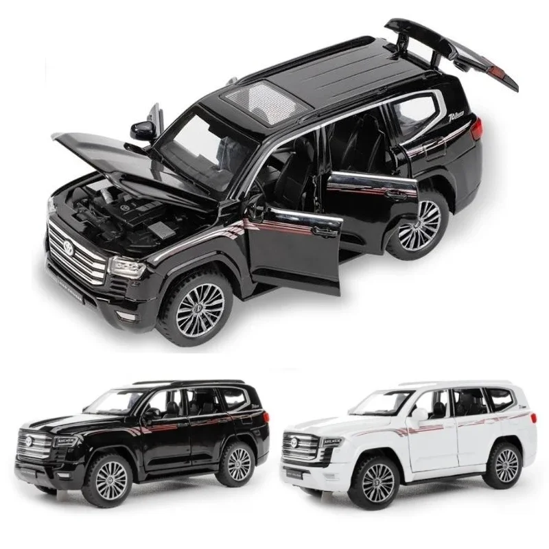 

1:32 TOYOTA Land Cruiser LC300 SUV миниатюрная литая Игрушечная модель автомобиля со звуком и фотоэлементами двери открывающийся коллекционный подарок для мальчика Дети