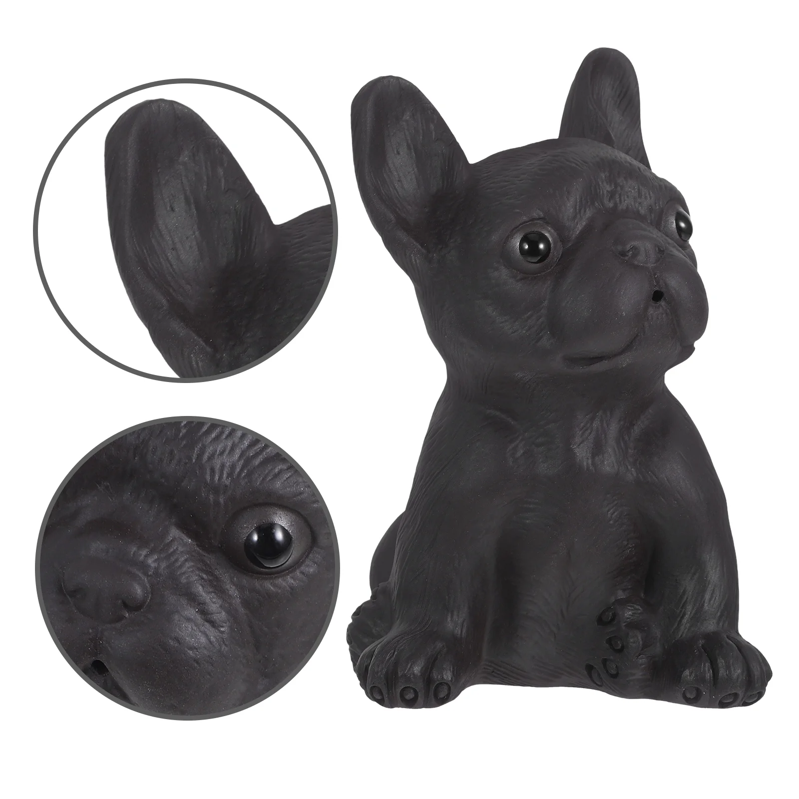 

Purple sand Bulldog Small Ornament Home Desktop Dog Statue French Bulldog Statue Figurine Cute Little Dog Model Garden Room