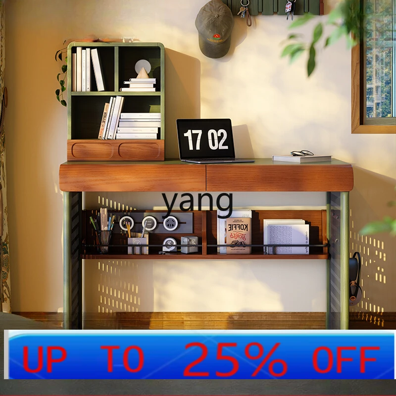 

LTT French Premium Inductor Computer Desk Bedroom Solid Wood Shelf Integrated Computer Desk