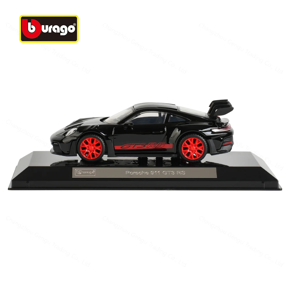Bburago 1:43 Porsche 911 GT3 RS Veículos Estáticos em Miniatura Colecionáveis Modelo de Carro de Corrida Brinquedos com Caixa de Acrílico