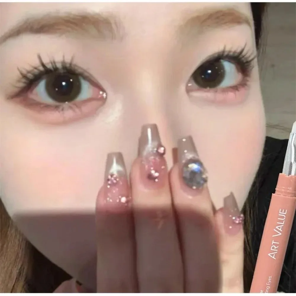 2 Baco da seta per dormire con blocco colore Stick Ombretto 2 in 1 rosa marrone Stick Evidenziatore naturale Ombre