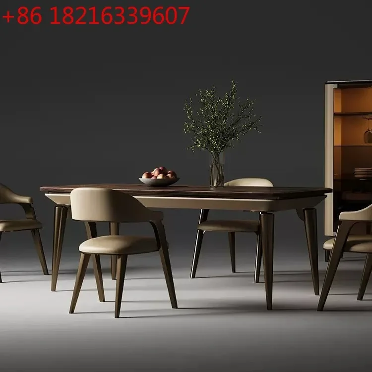 YAO North American large flat-floor home restaurant series furniture modern light luxury dining table and chair combination