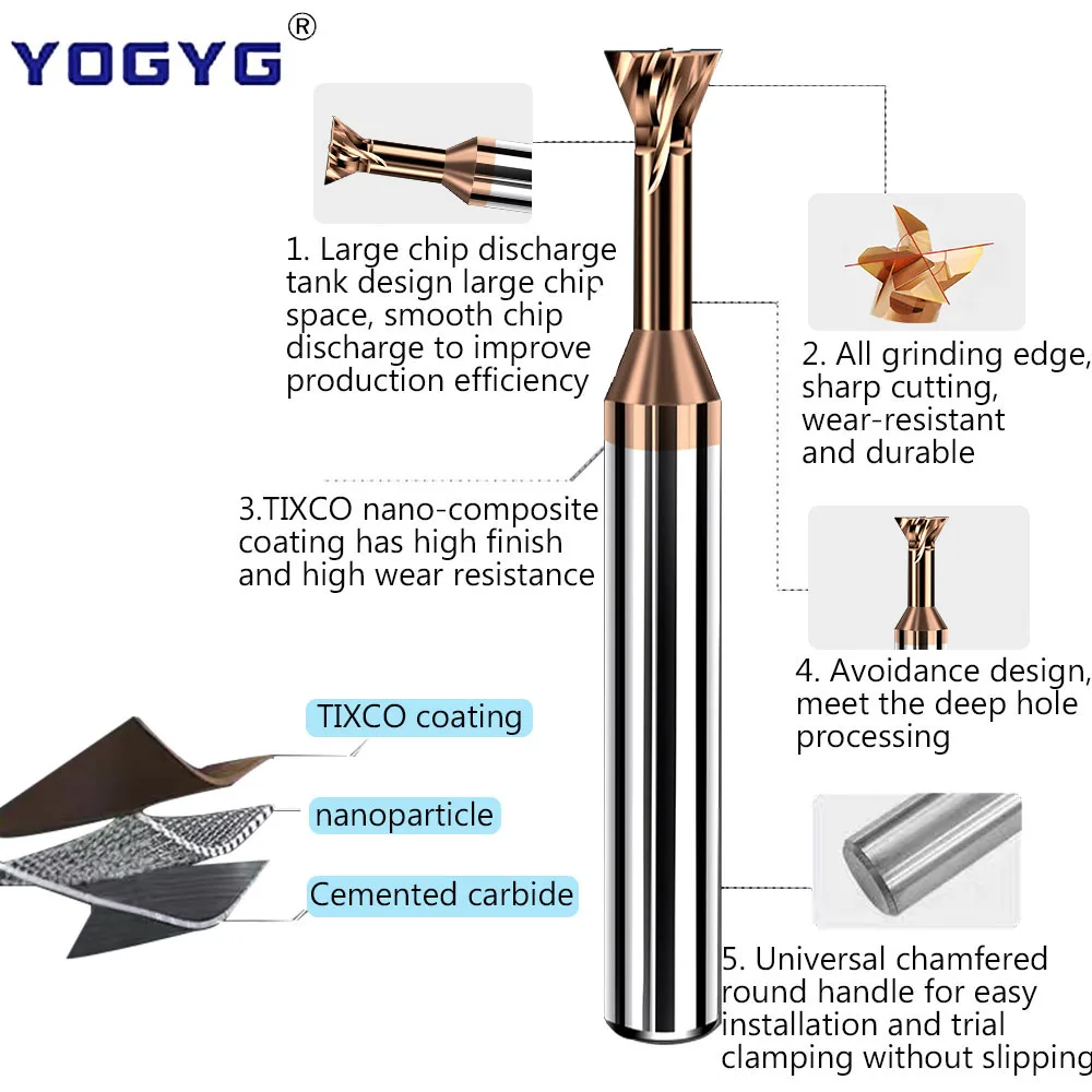 

HRC58 Carbide Dovetail Milling Cutter 30 45 60 75 Degree 1/1.5/2/2.5/10/20mm End Carbide Mills Chamfer Milling Cutters For Steel