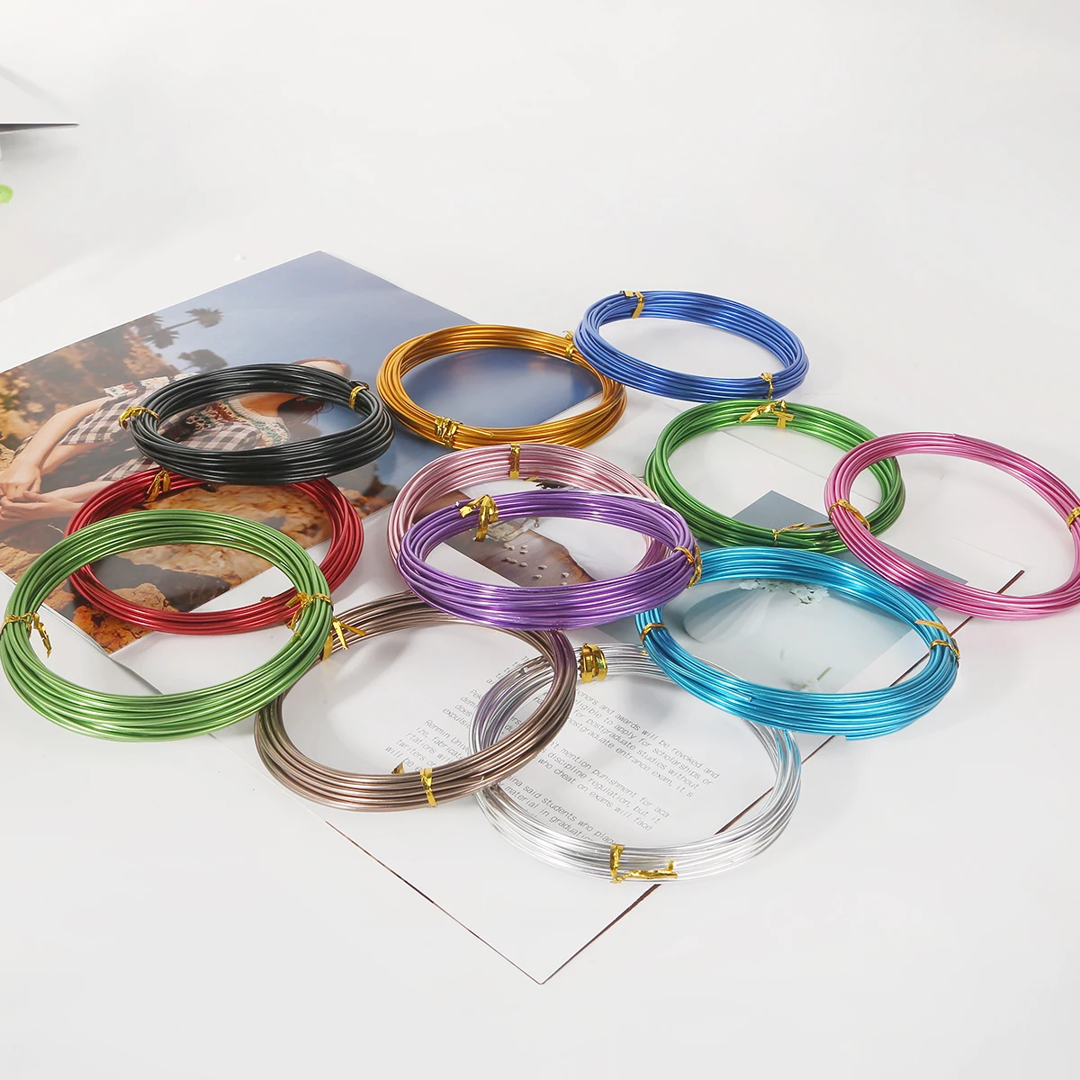 

Handcraft Woven Metal Wire Plant Pot Ties Colored Aluminum Oxide for DIY Soft Aluminum Artwork Shaping Crafts Display Piece