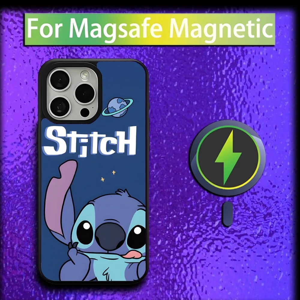 Cute S-StitchS Blue Phone Case For iPhone 16,15,14,13,12,11,Plus,Pro,Max,Mini Magsafe Magnetic Wireless Charging