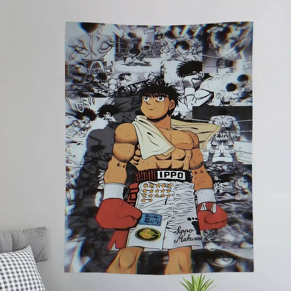 H-Hajime No Ippo Anime Boxing Colorful Tapestry Wall Hanging Bohemian Wall Tapestries Mandala Wall Hanging Sheets