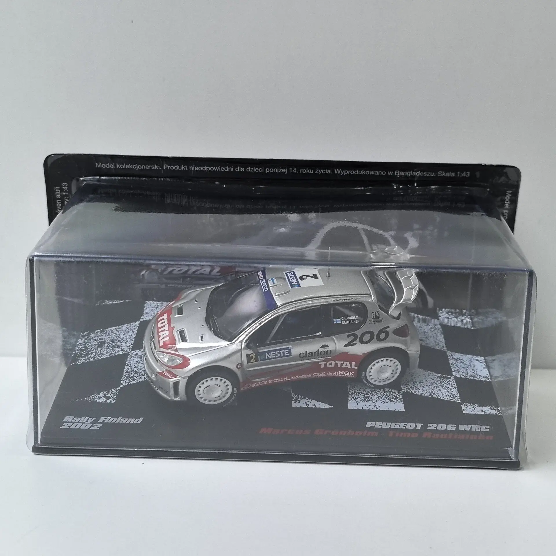 

Diecast IXO 1/43 Scale PEUGEOT 206 WRC #2 2002 Racing Car P7 Alloy Car Model