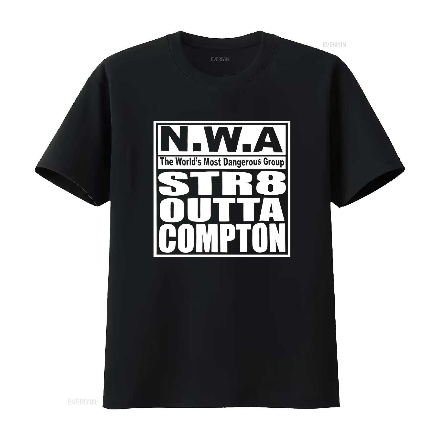 NWA STR8 OUTTA COMPTON T Shirt for Adult Men Small Black New The World's Most Dangerous Group Design vintage Washed graphic