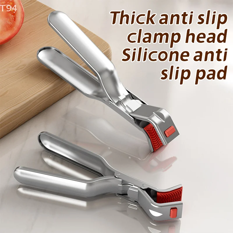 Für Bratpfannen Luftfritteuse Dampfgarer Ofen Edelstahl Greifer Clips Hot Dish Platte Anti-Verbrühungs-Clip Rutschfeste Schüsseln Klemmhalter
