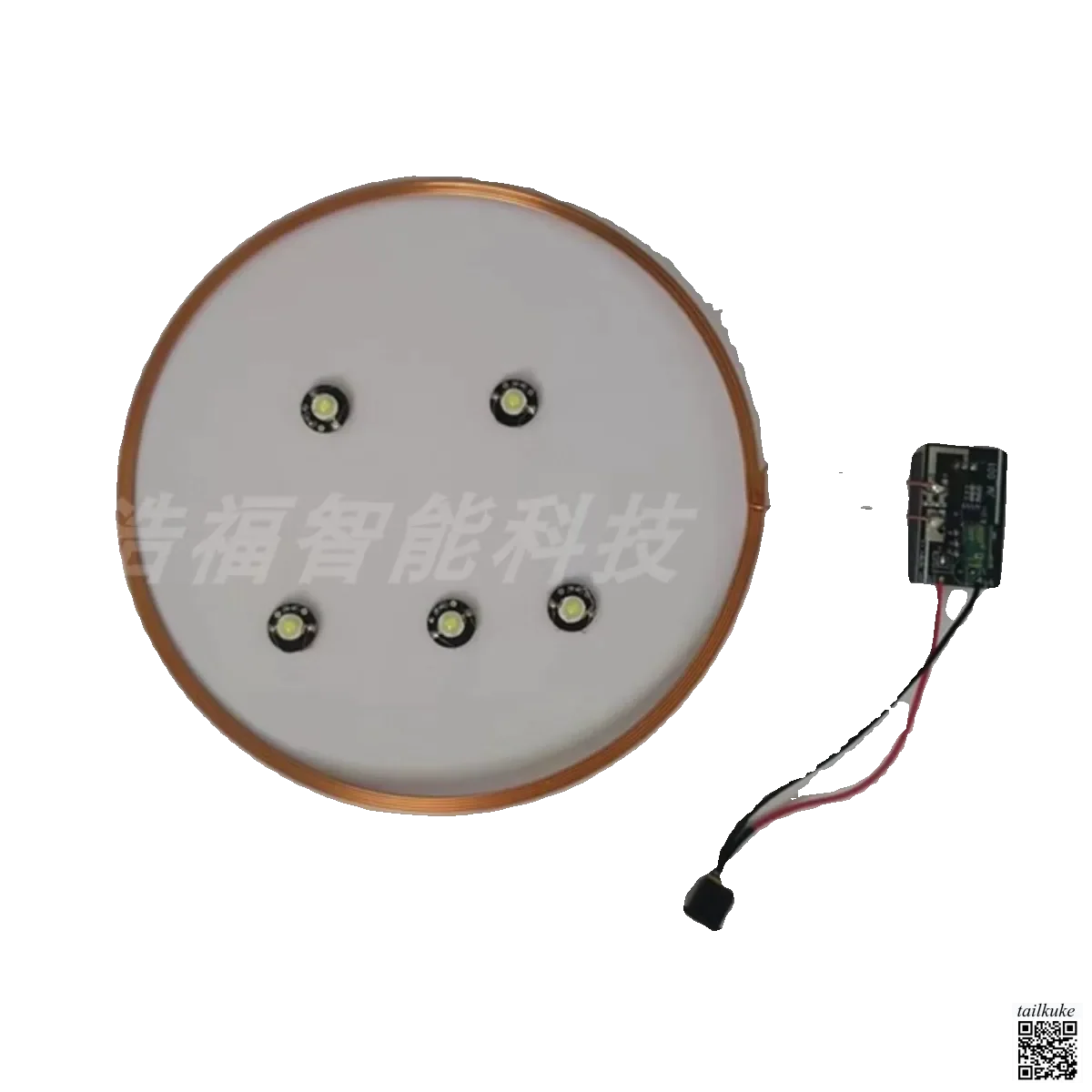 

Long Distance 100MM Wireless Power Supply Module, Ultra Bright 1W LED Bead Small Coil Receiving Module
