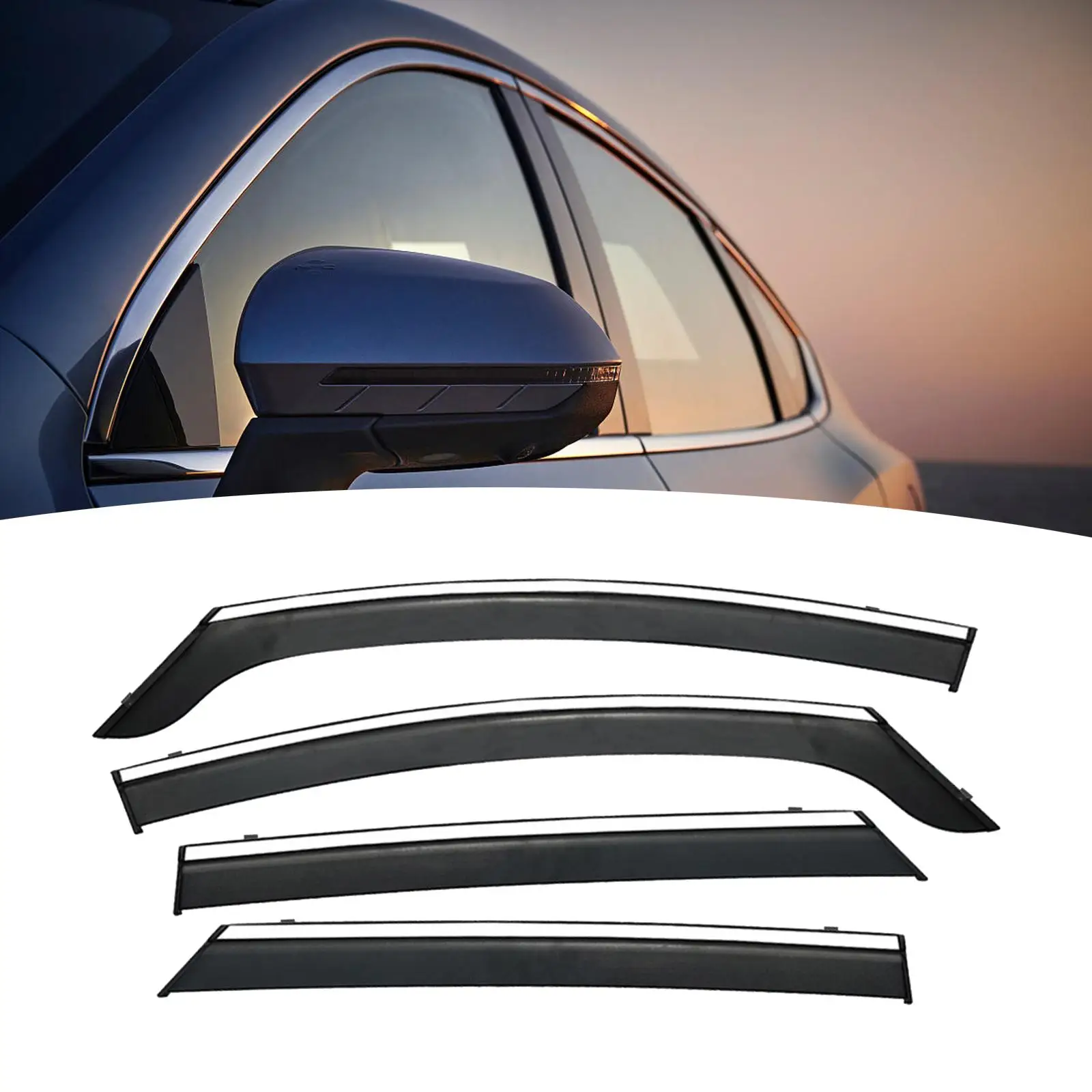 Rain Sun Shade Side Window Visor Outside Mount for Byd Dolphin