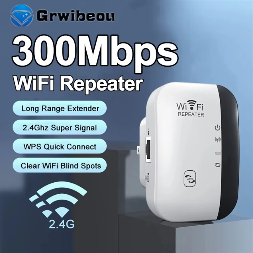 300Mbps Wireless WIFI Repeater 2.4G Router Wifi Range Extender Wi-Fi Signal Amplifier 802.11N Network Card Adapter for PC