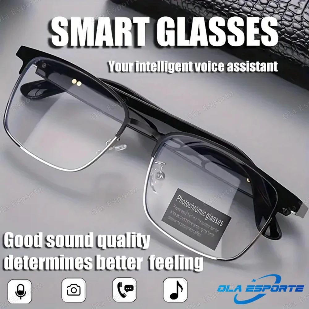 Ola Esporte Bluetooth Smart Glasses Automatic Adjustment AI Voice Music Eyewear Waterproof Call Eyeglass For Anti-blue Light New