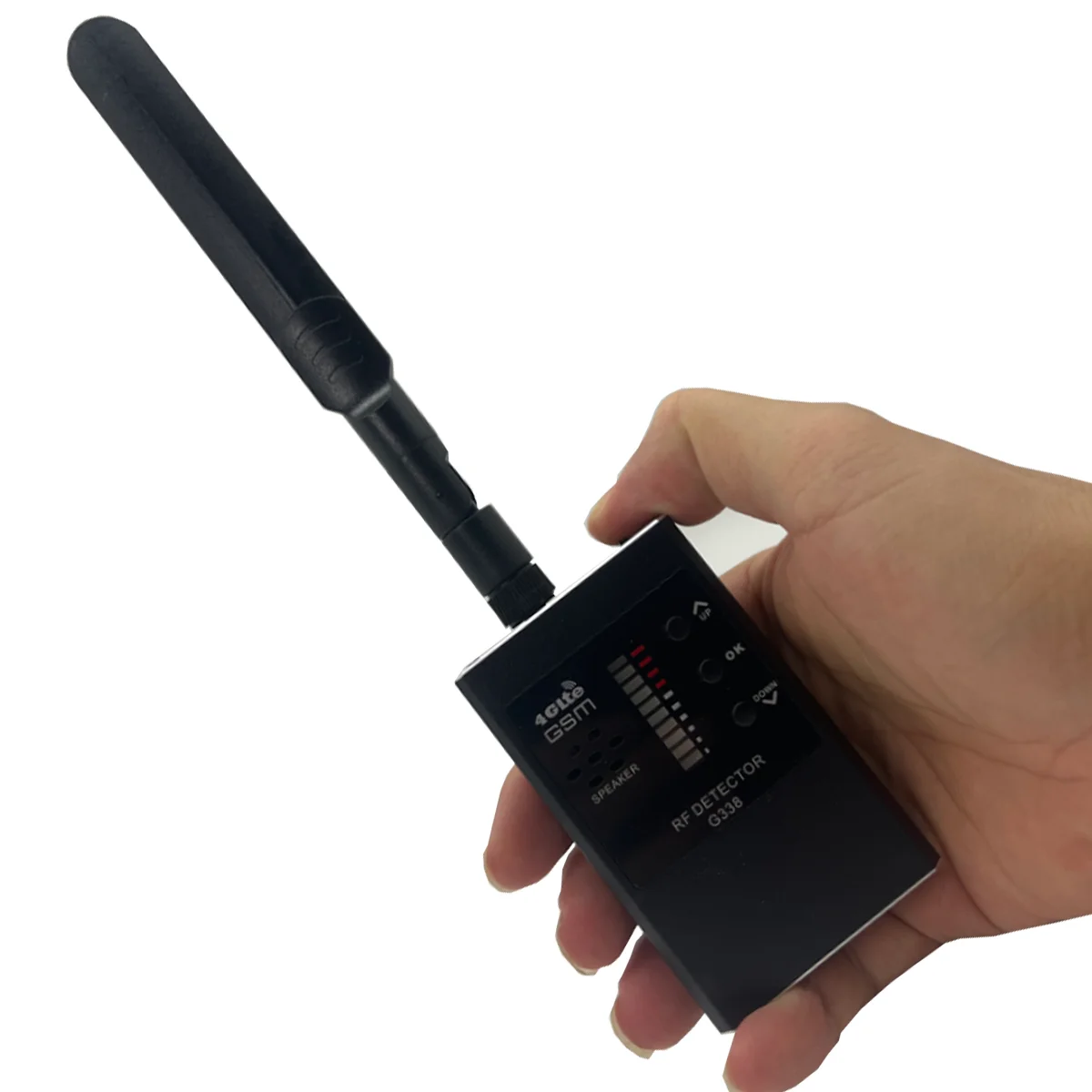 G338 전문가용 숨겨진 카메라 탐지기: 무선 카메라, 도난 방지 카메라, GPS 추적기 감지, 10m 범위, USB-C 스파이 방지 기기