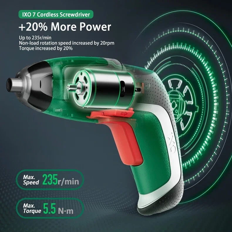 Bosch IXO7 Multi-Function Power Tools Cordless Screwdriver Set 3.6V Usb Rechargeable Mini Electric Drill Screw Driver Portable