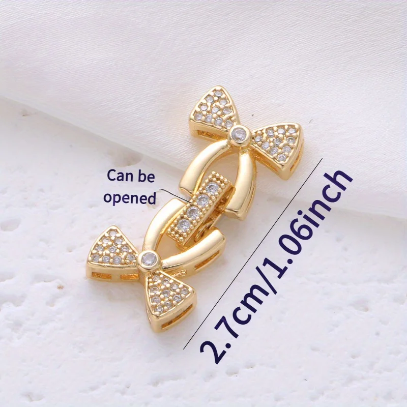 A DIY necklace buckle, bracelet buckle copper plated 18K gold butterfly micro inlaid synthetic zircon accessory suitable for DIY